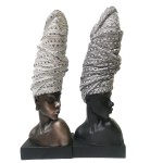 Figură Decorativă DKD Home Decor Rășină Africană (15,5 x 13,5 x 42 cm) (2 Unități)
