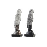 Figură Decorativă DKD Home Decor Rășină Africană (15,5 x 13,5 x 42 cm) (2 Unități)