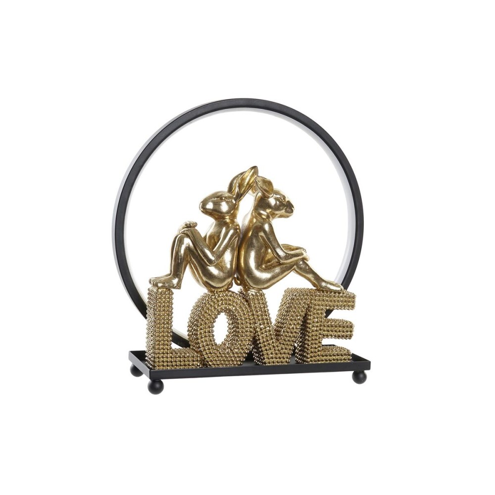 Decorare ușoară DKD Home Decor Love Rășină Iepure love 30 x 11 x 31,5 cm