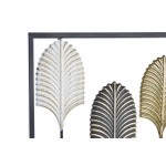 Decorațiune de Perete DKD Home Decor Negru Metal Multicolor Modern Frunza a unei plante (35 x 2 x 90 cm)