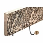 Cuier de perete DKD Home Decor Metal Lemn de mango Natural Buda Oriental 38 x 6 x 18 cm