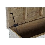 Cufăr DKD Home Decor 88 x 40 x 45 cm Alb Alamă Lemn de mango