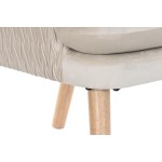 Fotoliu DKD Home Decor Bej Natural Poliester Lemn 67 x 70 x 95 cm