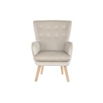 Fotoliu DKD Home Decor Bej Natural Poliester Lemn 67 x 70 x 95 cm