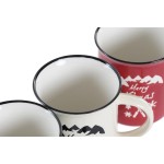 Cană tip Halbă DKD Home Decor Porțelan Gresie (330 ml) (3 Unități)