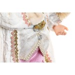 Figură Decorativă DKD Home Decor Moș Crăciun Crăciun Gri Roz PVC Lemn 32 x 20 x 60 cm