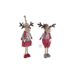Figură Decorativă DKD Home Decor Crăciun Ren Poliester (20 x 10 x 58 cm) (2 Unități)