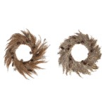 Coroană de Crăciun DKD Home Decor Floare (2 Unități) (60 x 5 x 60 cm)