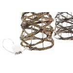 Decorare ușoară DKD Home Decor Auriu* Argintiu Natural 19 x 19 x 62 cm Conuri Crăciun AA x 2, nu sunt incluse (2 Unități)