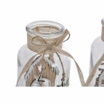 Decorare ușoară DKD Home Decor Crăciun Natural Casă (2 Unități) (9 x 9 x 17 cm)