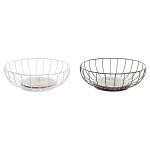 Fructieră DKD Home Decor Multicolor Metal Lemn MDF 28 x 28 x 11 cm (2 Unități)