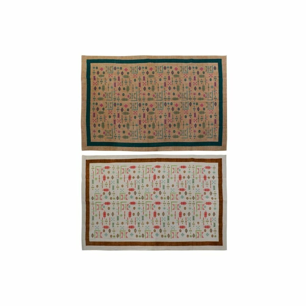 Covor DKD Home Decor 160 x 230 x 0,4 cm Poliester Alb Ikat Boho (2 Unități)