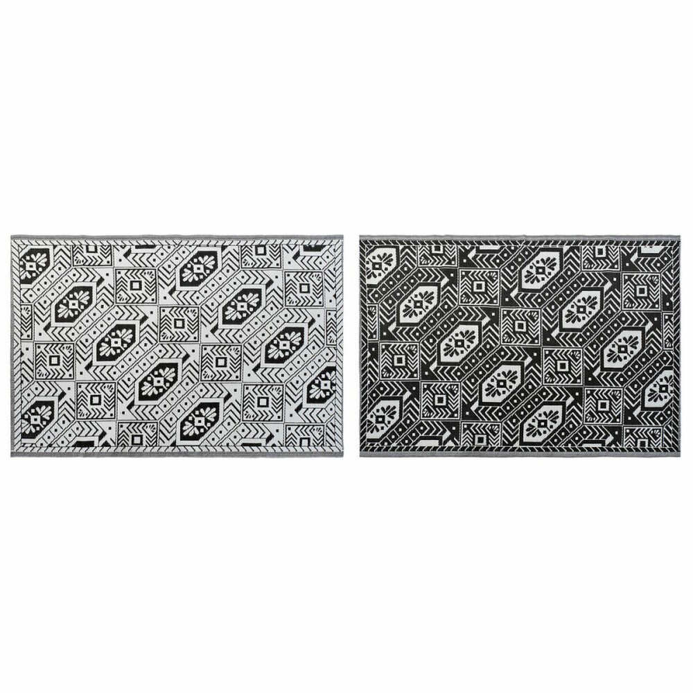 Covor DKD Home Decor Alb Negru Etnic (2 Unități) (150 x 210 cm)