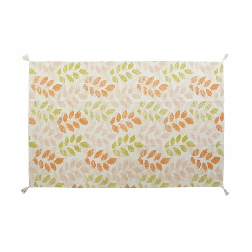 Covor DKD Home Decor Bej Multicolor Frunza a unei plante (120 x 180 x 1 cm)