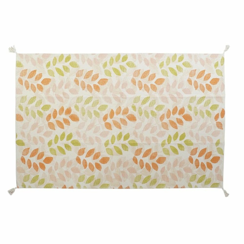 Covor DKD Home Decor Bej Multicolor Frunza a unei plante (160 x 230 x 1 cm)