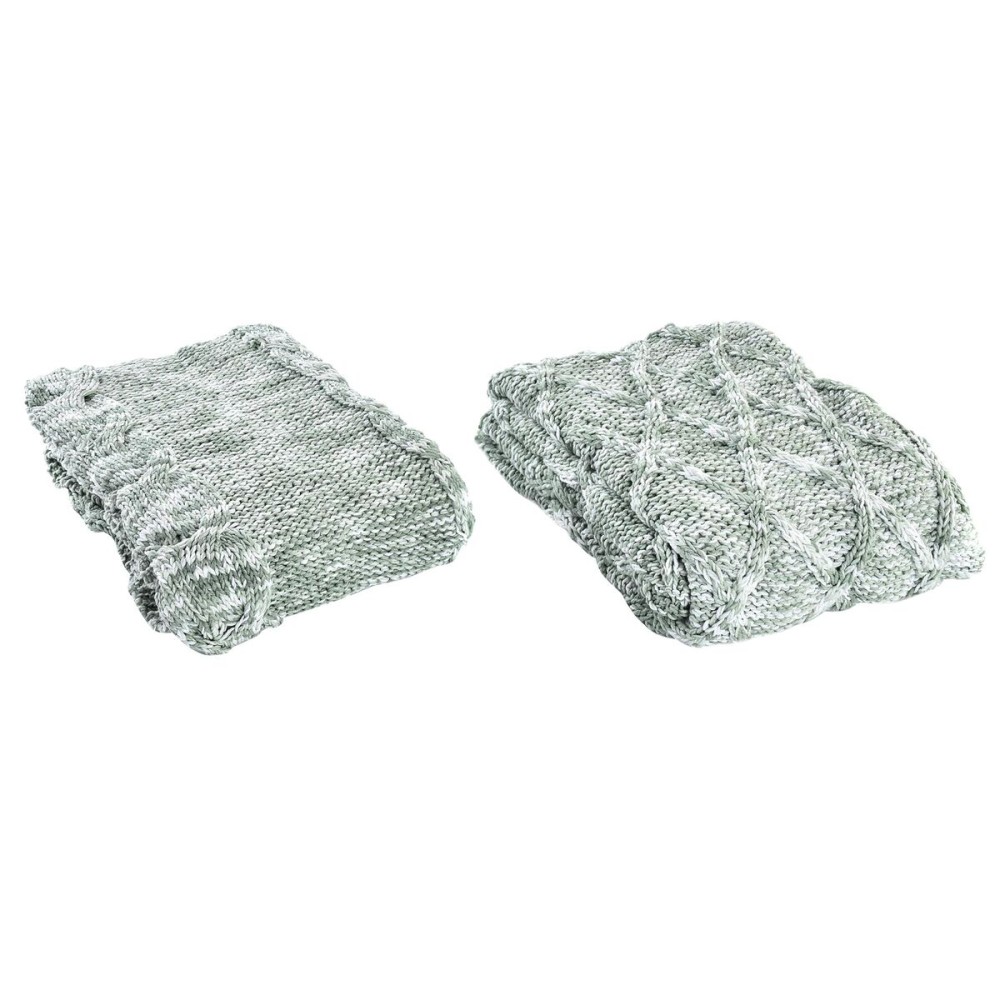 Cuvertură de Pat DKD Home Decor Verde 150 x 125 x 1 cm (2 Unități)