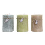Lumânare DKD Home Decor Albastru Maro Verde 14,5 x 14,5 x 20 cm Vanilie Ceară (3 Unități)