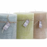 Lumânare DKD Home Decor Albastru Maro Verde 14,5 x 14,5 x 20 cm Vanilie Ceară (3 Unități)