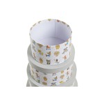 Cutie Multifuncțională DKD Home Decor Alb Infantil Multicolor Květiny Carton (37,5 x 37,5 x 18 cm)
