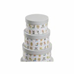 Cutie Multifuncțională DKD Home Decor Alb Infantil Multicolor Květiny Carton (37,5 x 37,5 x 18 cm)