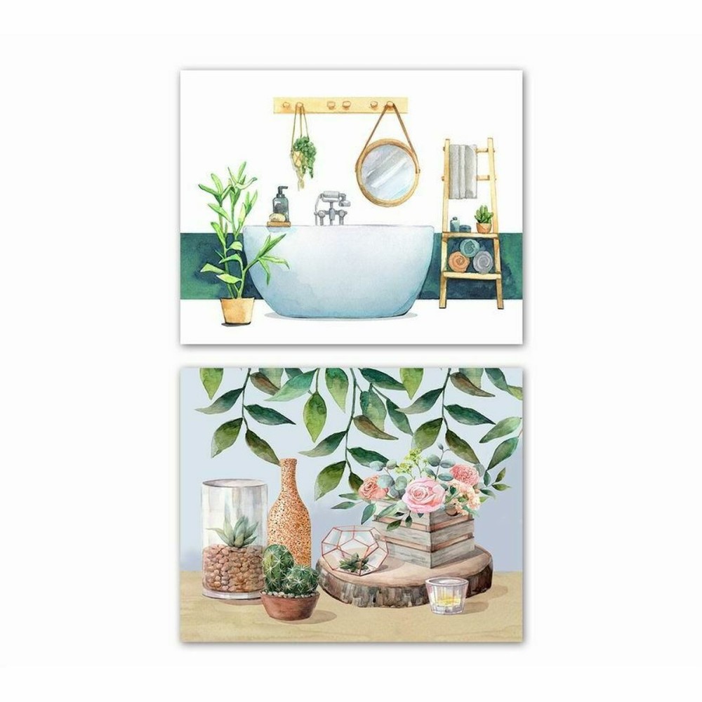 Pânză DKD Home Decor Pânză Lemn MDF 50 x 1,8 x 40 cm