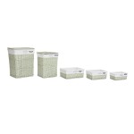 Coș Multifuncțional DKD Home Decor Verde răchită 44 x 34 x 56 cm 5 Piese