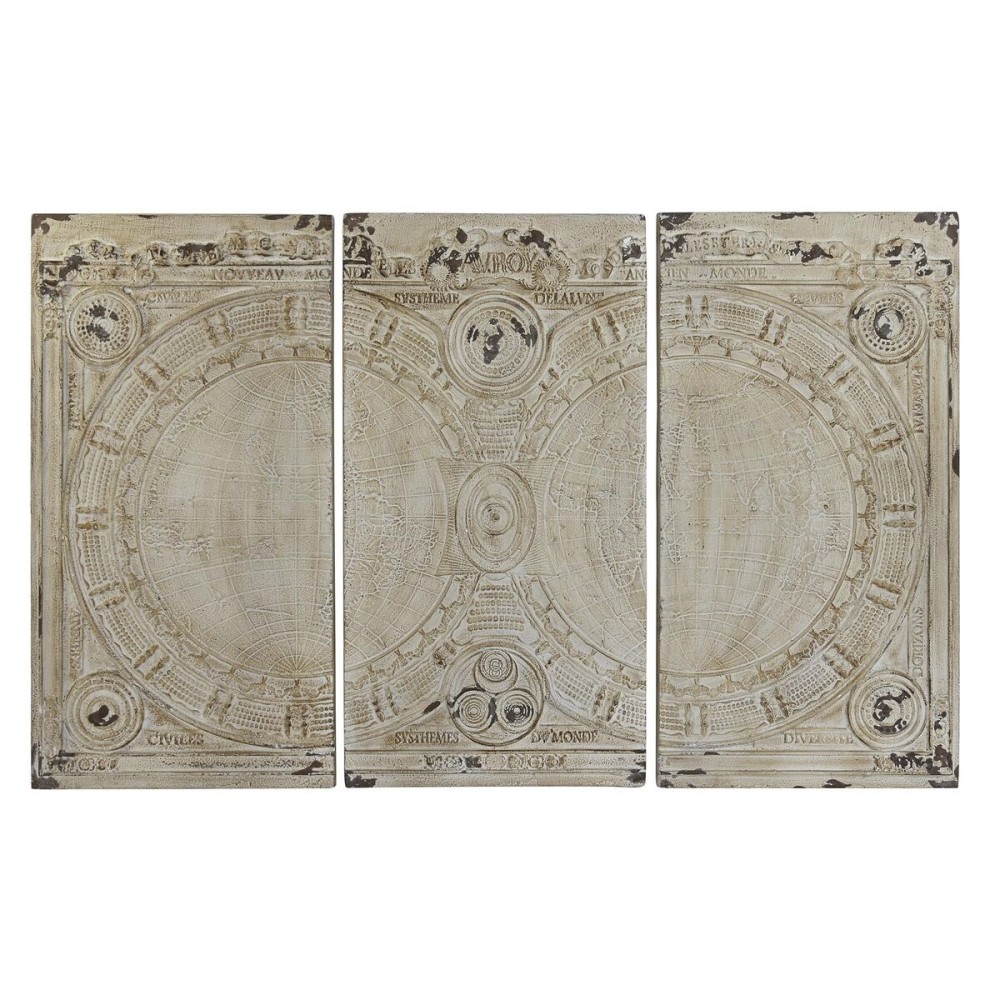 Decorațiune de Perete DKD Home Decor Bej Neoclasic 178 x 4 x 112 cm (3 Piese)