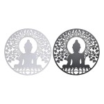 Decorațiune de Perete DKD Home Decor Metal Buda (2 Unități) (60 x 1 x 60 cm)