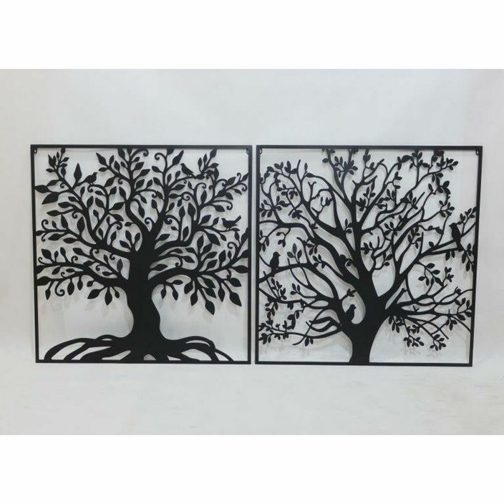 Decorațiune de Perete DKD Home Decor Copac Metal (98 x 1 x 98 cm) (2 Unități)
