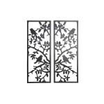 Decorațiune de Perete DKD Home Decor (2 Piese) Metal Păsări Shabby Chic (35 x 1,3 x 91 cm)