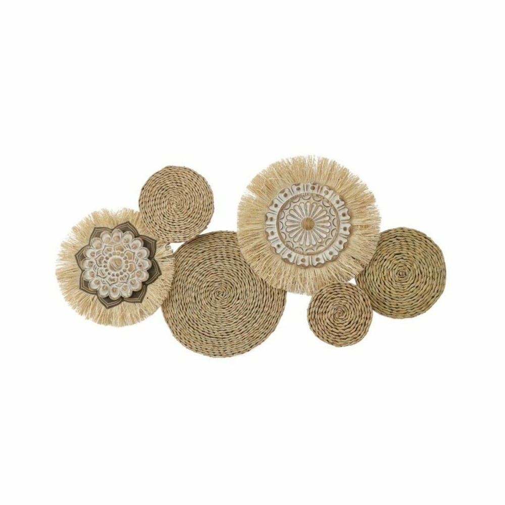 Decorațiune de Perete DKD Home Decor Alb Natural 127,6 x 7 x 66,7 cm