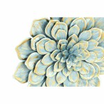 Decorațiune de Perete DKD Home Decor 61 x 8 x 61 cm Floare Albastru Portocaliu Shabby Chic (2 Unități)
