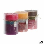 Lumânare DKD Home Decor Albastru Maro Verde 14,5 x 14,5 x 20 cm (3 Unități)