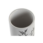 Suport pentru periuțe de dinți DKD Home Decor Alb Negru Lemn de cauciuc Gresie 7,6 x 7,6 x 11 cm (12 Unități)