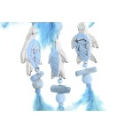 Decorațiune Suspendată DKD Home Decor Albastru Alb Pană Mediterană (14 x 5 x 45 cm) (2 Unități)