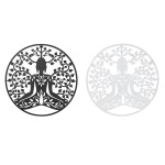 Decorațiune de Perete DKD Home Decor 100 x 1 x 100 cm Negru Buda Alb Oriental (2 Unități)