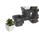 Figură Decorativă DKD Home Decor Negru Auriu* Alb Rășină Călugăr Oriental (21 x 7,5 x 25 cm) (2 Unități)