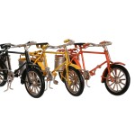 Figură Decorativă DKD Home Decor Galben Negru Portocaliu Bicicletă Vintage 16,5 x 5,5 x 9 cm (3 Unități)