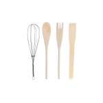 Suport pentru ustensile de bucătărie DKD Home Decor Metal Dolomite Lemn MDF 12 x 12 x 25 cm