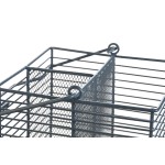 Coș de tacâmuri DKD Home Decor Albastru Alb Metal Lemn de cauciuc 18 x 18 x 15 cm (2 Unități)