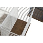 Coș de tacâmuri DKD Home Decor Albastru Alb Metal Lemn de cauciuc 18 x 18 x 15 cm (2 Unități)