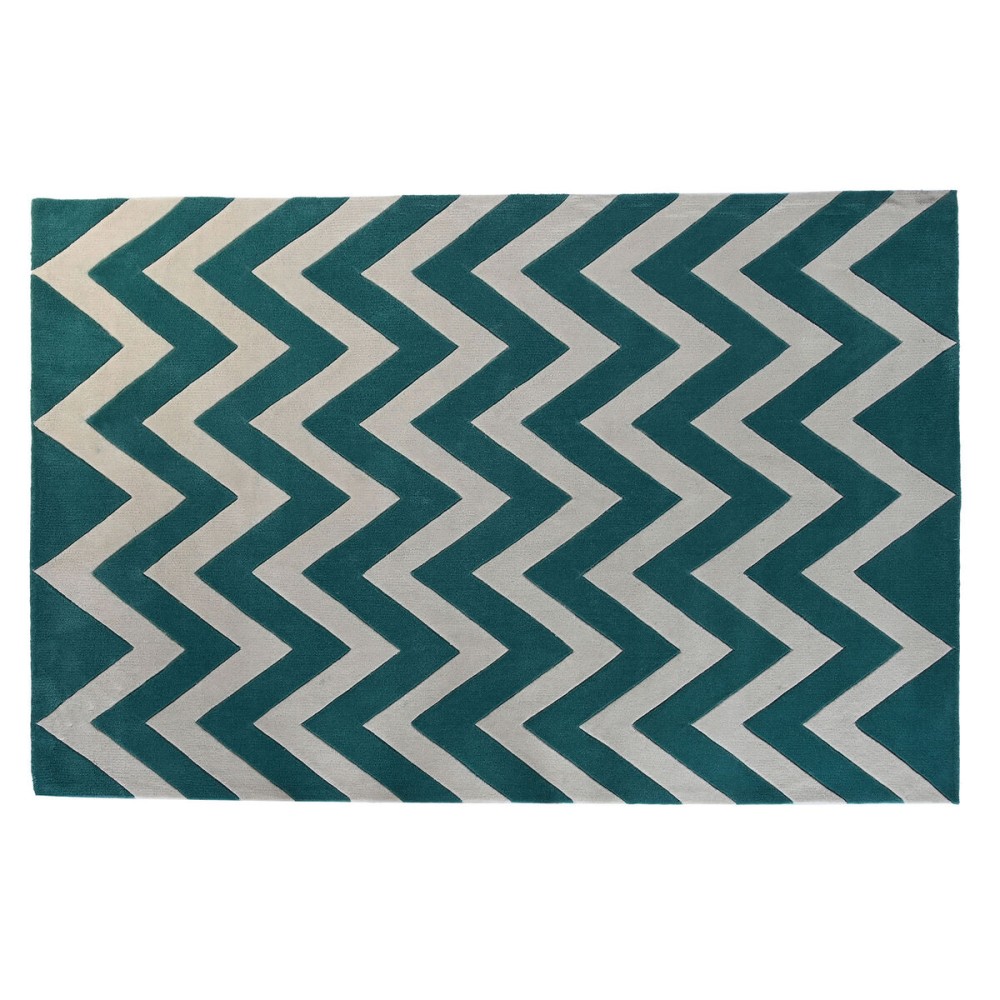 Covor DKD Home Decor 160 x 230 x 2 cm Poliester Zig-Zag Bicolor