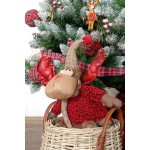 Ornament de Crăciun DKD Home Decor Roșu Gri Ren 27 x 19 x 32 cm (2 Unități)