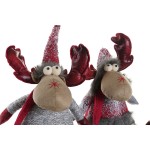 Ornament de Crăciun DKD Home Decor Roșu Gri Ren 27 x 19 x 32 cm (2 Unități)