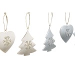 Decorațiune Suspendată DKD Home Decor Alb Gri Metal 7 x 2 x 7 cm (6 Piese) (2 Unități)