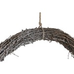 Coroană de Crăciun DKD Home Decor Natural răchită Ananas Ninsoare 46 x 7 x 46 cm (2 Unități)