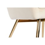 Fotoliu DKD Home Decor Crem Auriu* Metal 74 x 74 x 90 cm