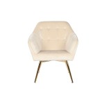 Fotoliu DKD Home Decor Crem Auriu* Metal 74 x 74 x 90 cm