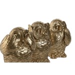 Figură Decorativă Home ESPRIT Auriu* Bufniță 11 x 11 x 15 cm (3 Unități)