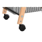 Fructieră Home ESPRIT Negru Natural Oțel Pin 48 x 32 x 79 cm